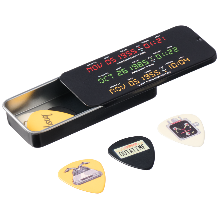 Gibson Back to the Future Time Machine Pick Tin Pick Tin Gibson