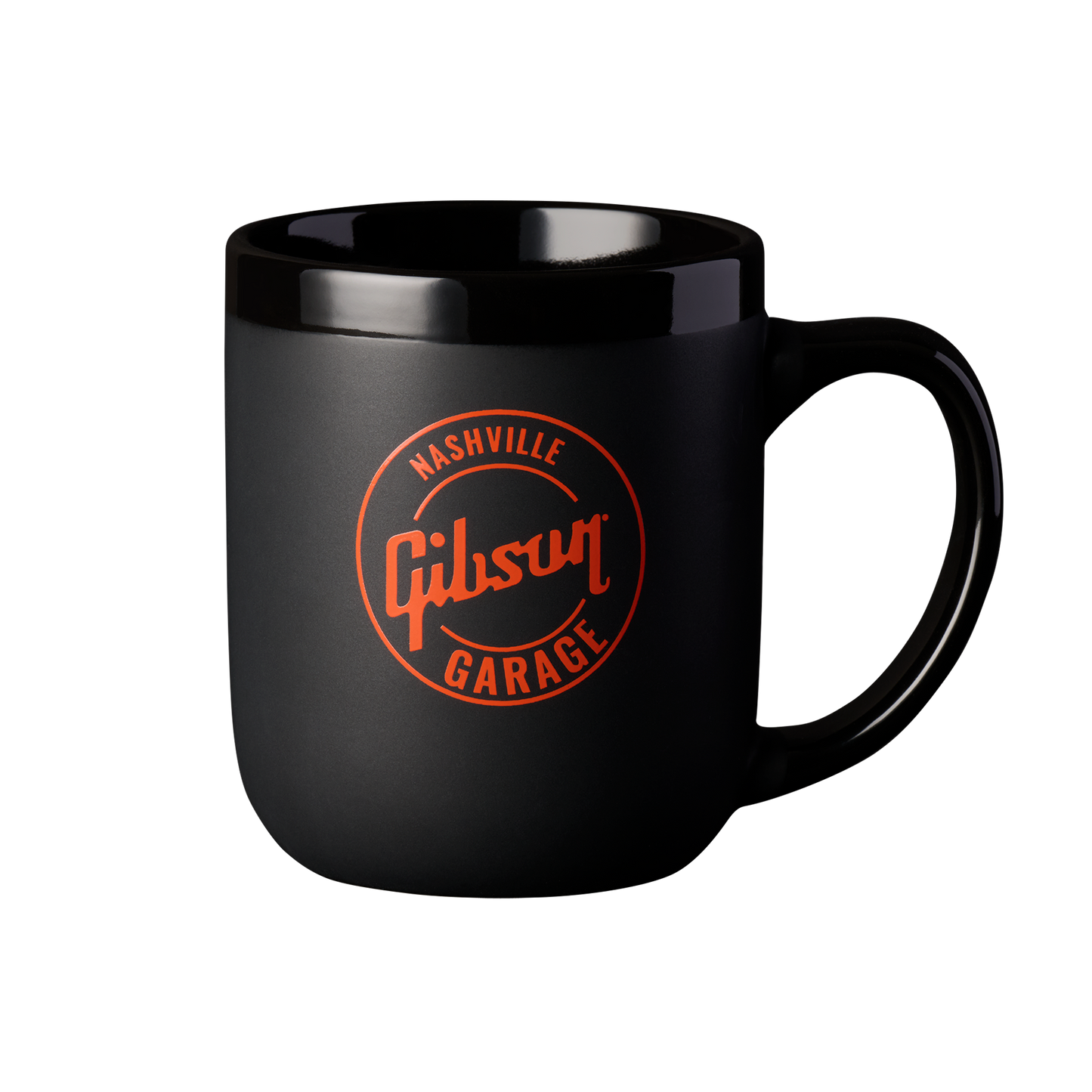 Gibson Garage Nashville Coffee Mug, Orange on Black, 16 oz., Exclusive Coffee Mug Gibson