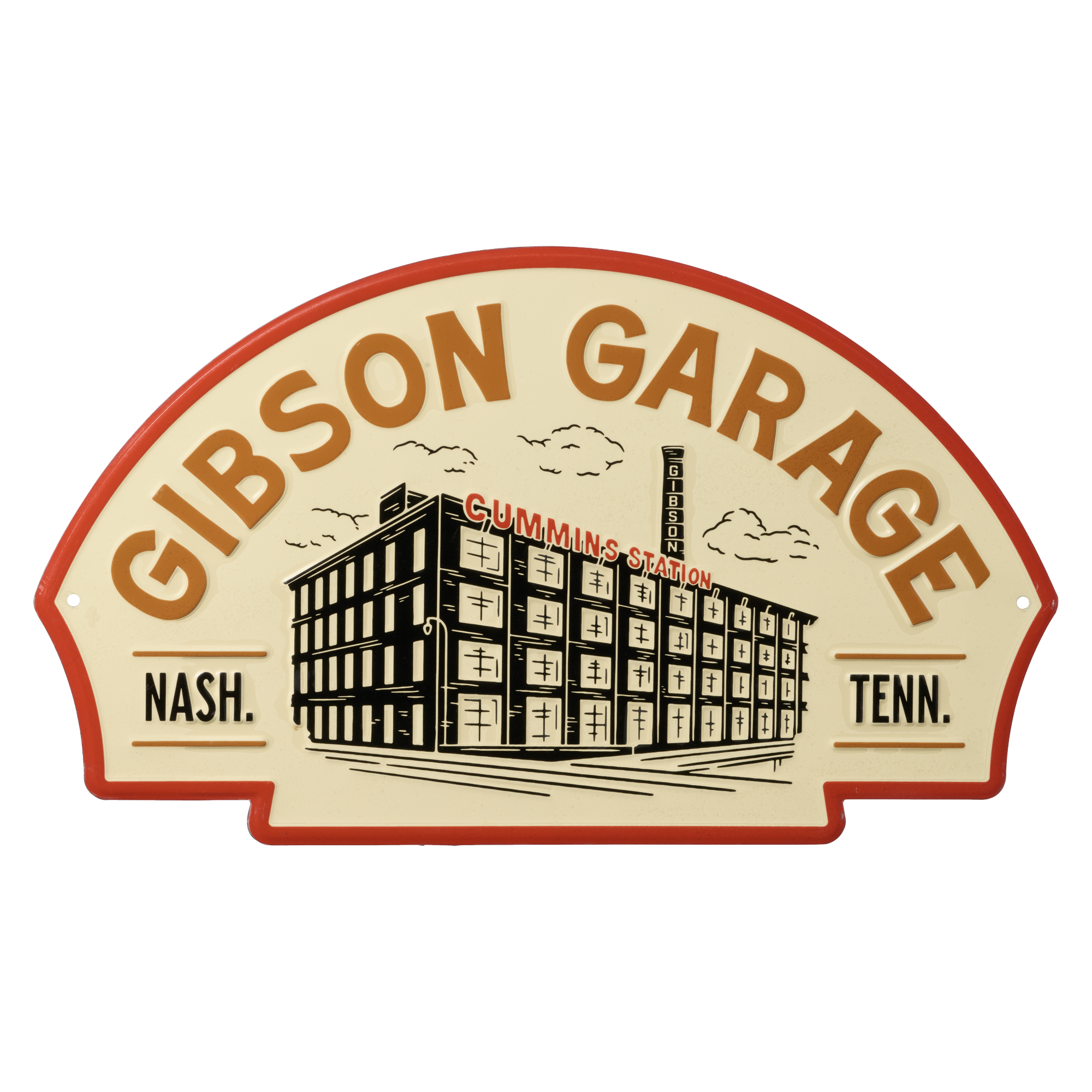 Gibson Garage Building Tin Sign Gibson Garage Building Tin Sign
