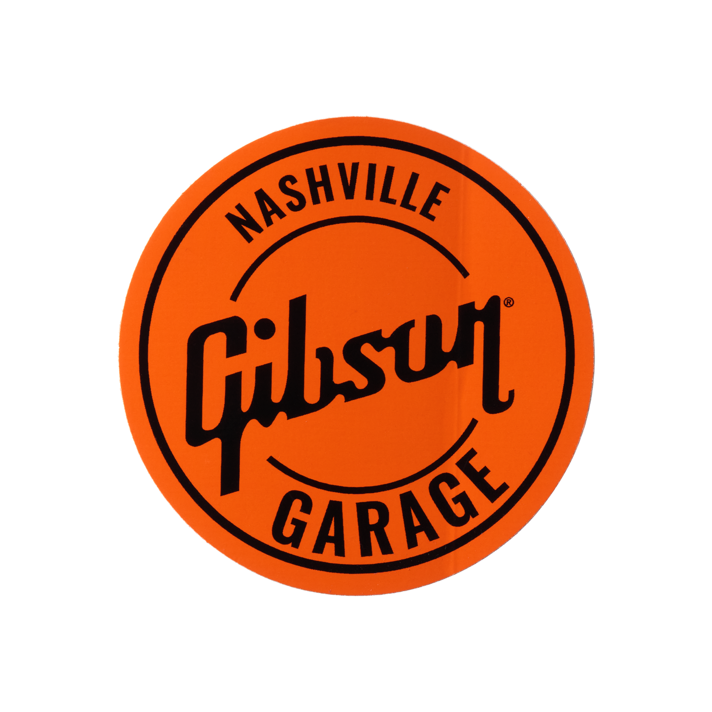 Gibson Garage Logo Sticker, Orange (3 in.) Gibson