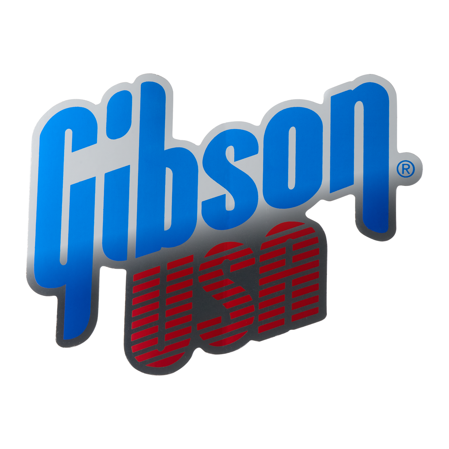 Gibson USA Logo Sticker, Metallic Chrome (6 in.) Gibson