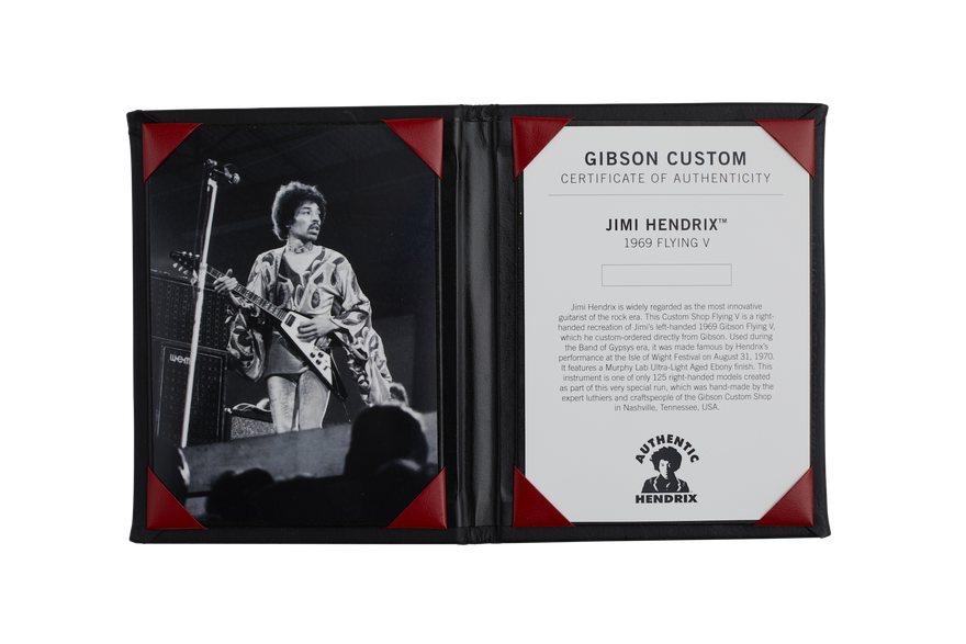 Gibson Custom Jimi Hendrix™ 1969 Flying V, Aged Ebony Electric Guitar Gibson Custom