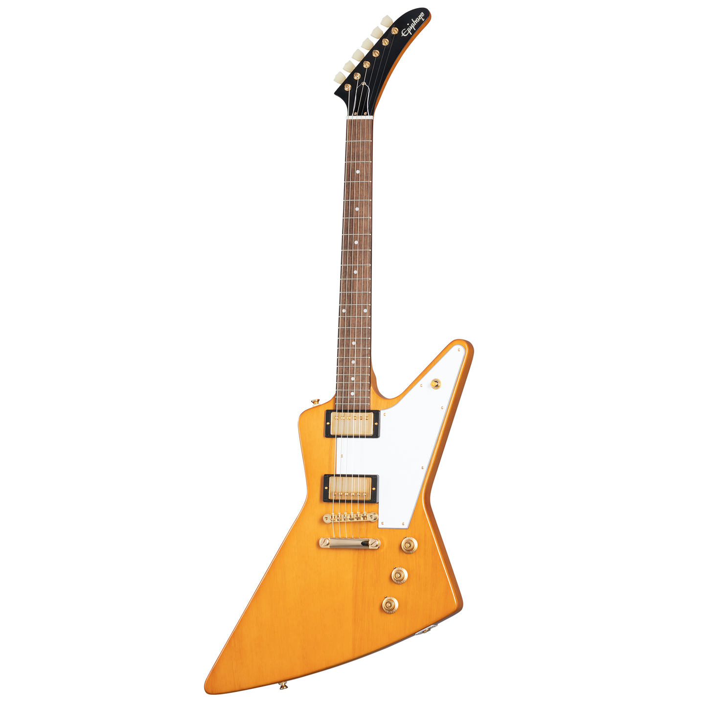 Epiphone IGC 1958 Korina Explorer (White Pickguard), Aged Natural Electric Guitar Epiphone