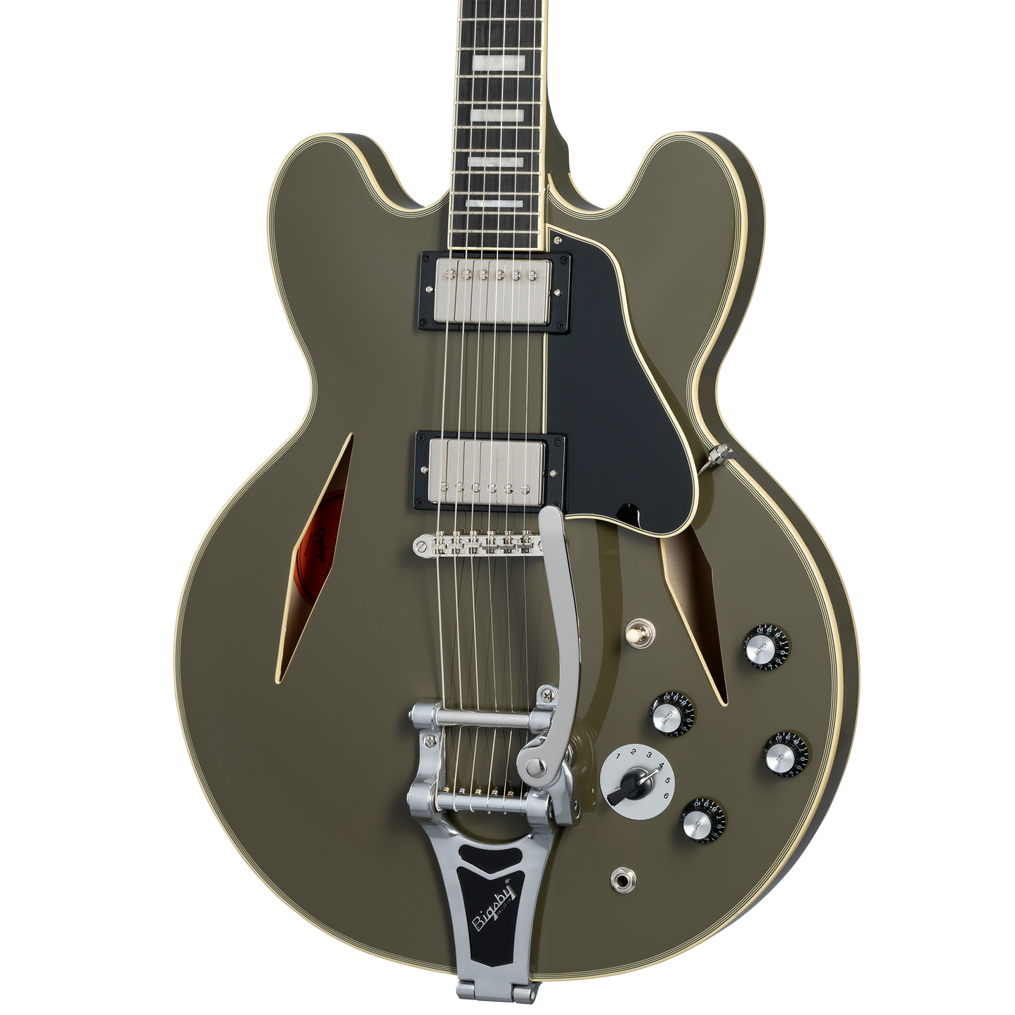Epiphone Shinichi Ubukata ES-355 Custom, Olive Drab Electric Guitar Epiphone