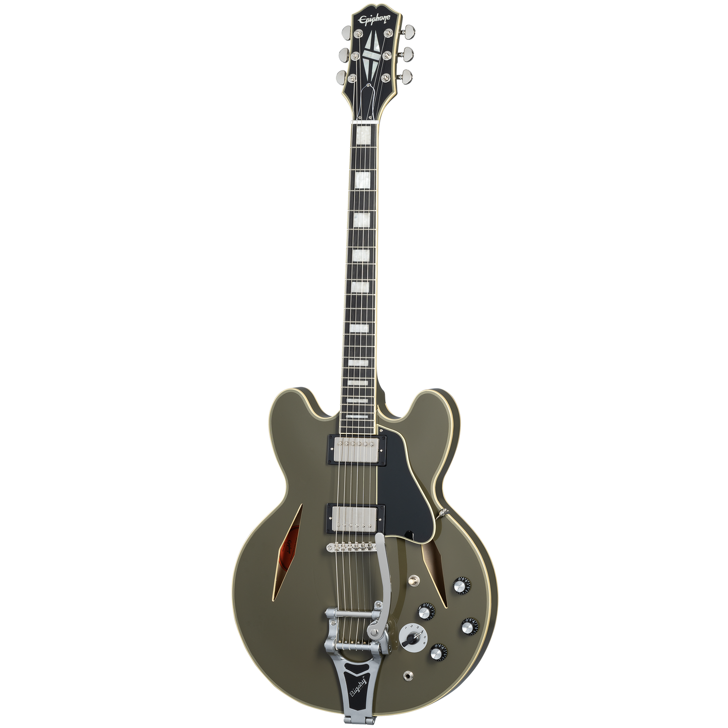 Epiphone Shinichi Ubukata ES-355 Custom, Olive Drab Electric Guitar Epiphone