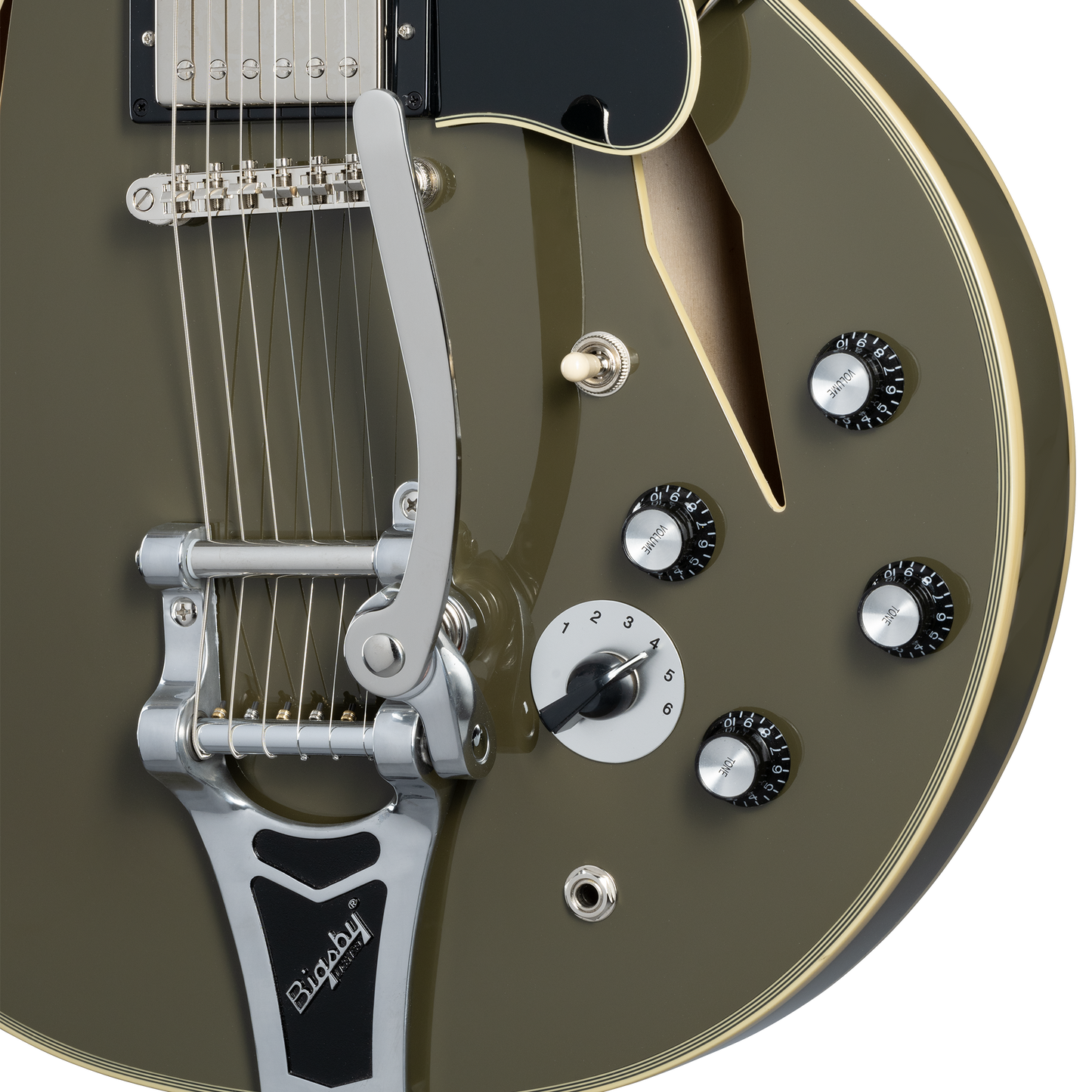 Epiphone Shinichi Ubukata ES-355 Custom, Olive Drab Electric Guitar Epiphone
