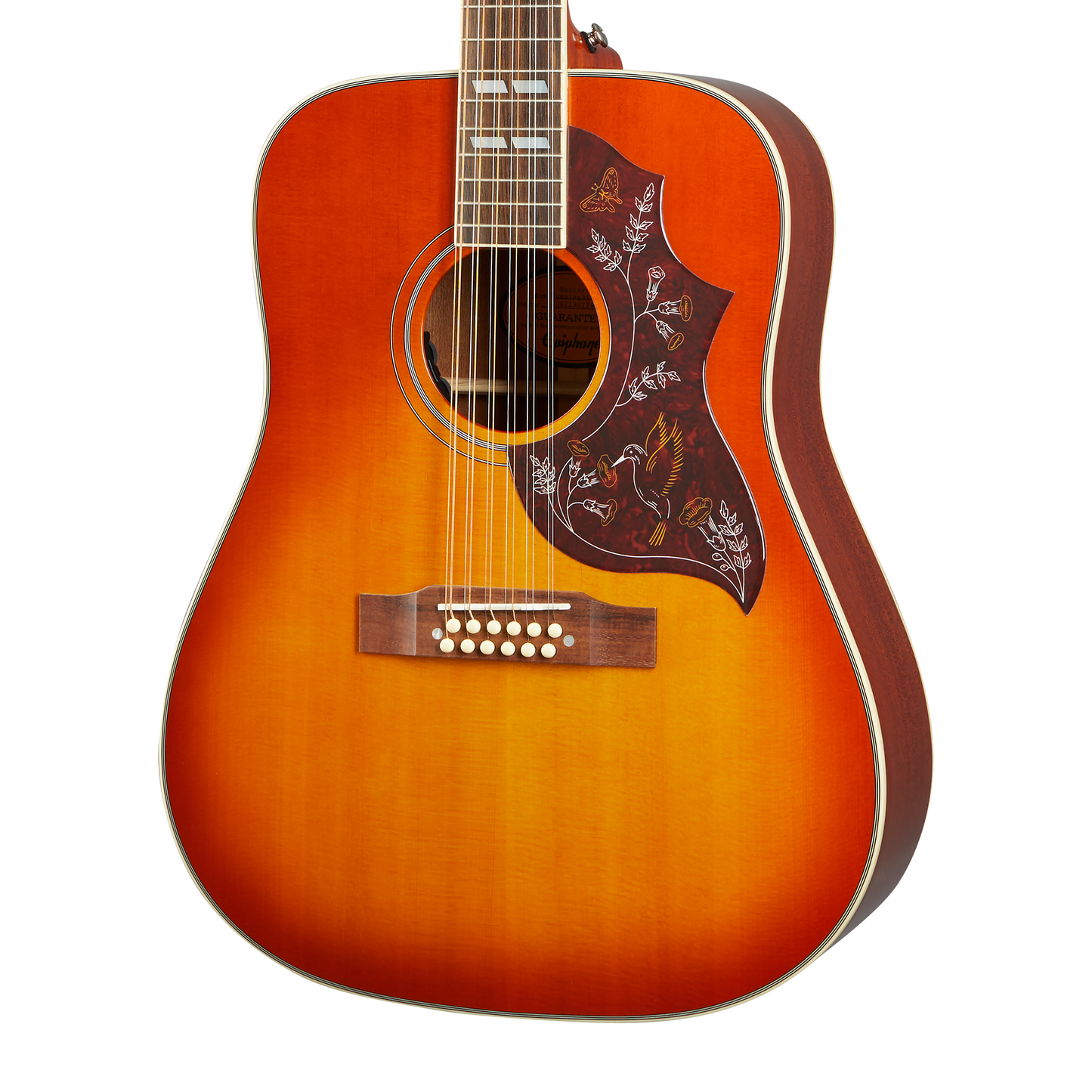 Epiphone Hummingbird 12-String, Aged Cherry Sunburst Gloss Acoustic Guitar Epiphone