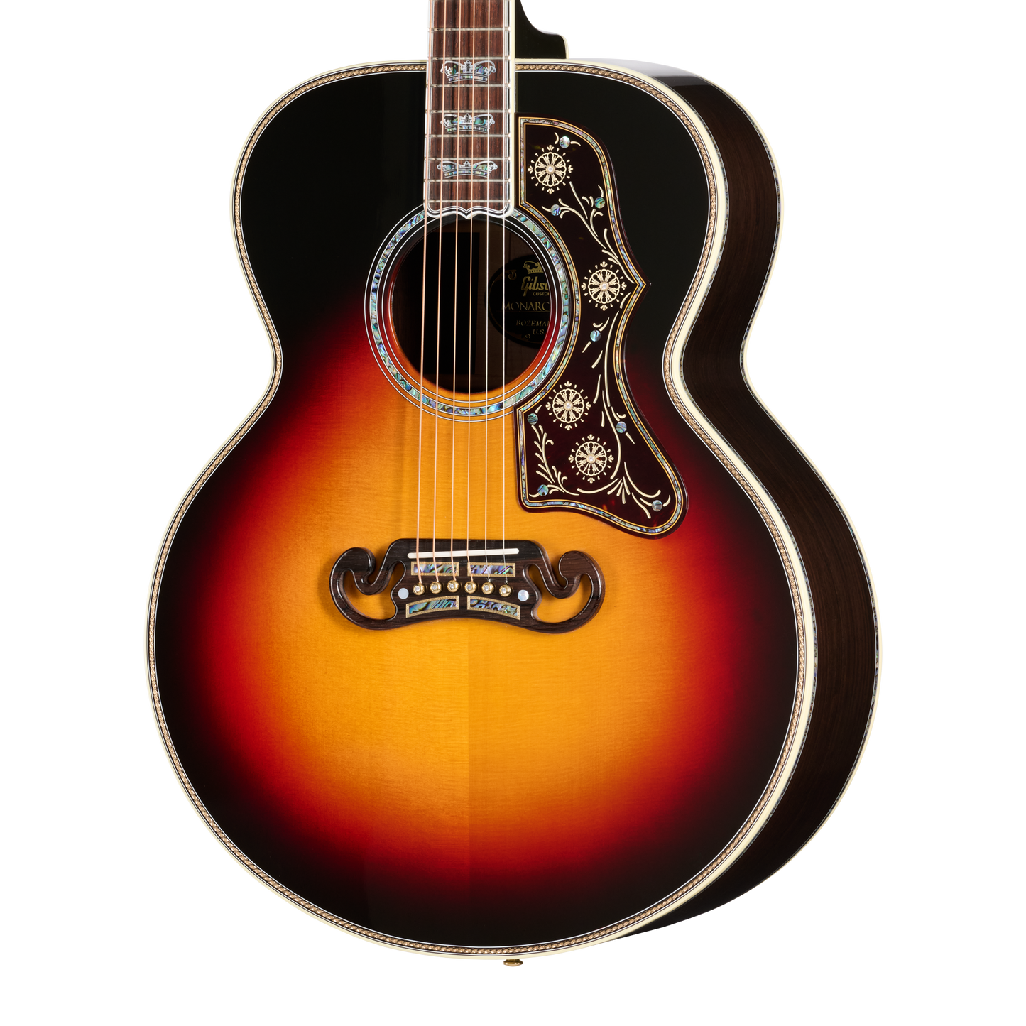 Gibson Custom SJ-200 Monarch #100 Brazilian Rosewood, Tri Burst Acoustic Guitar Gibson Custom
