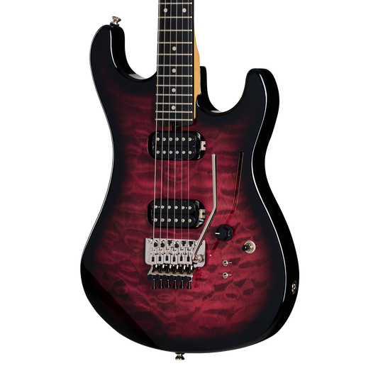 Kramer 84 HH Quilt, Magenta Burst Electric Guitar Kramer
