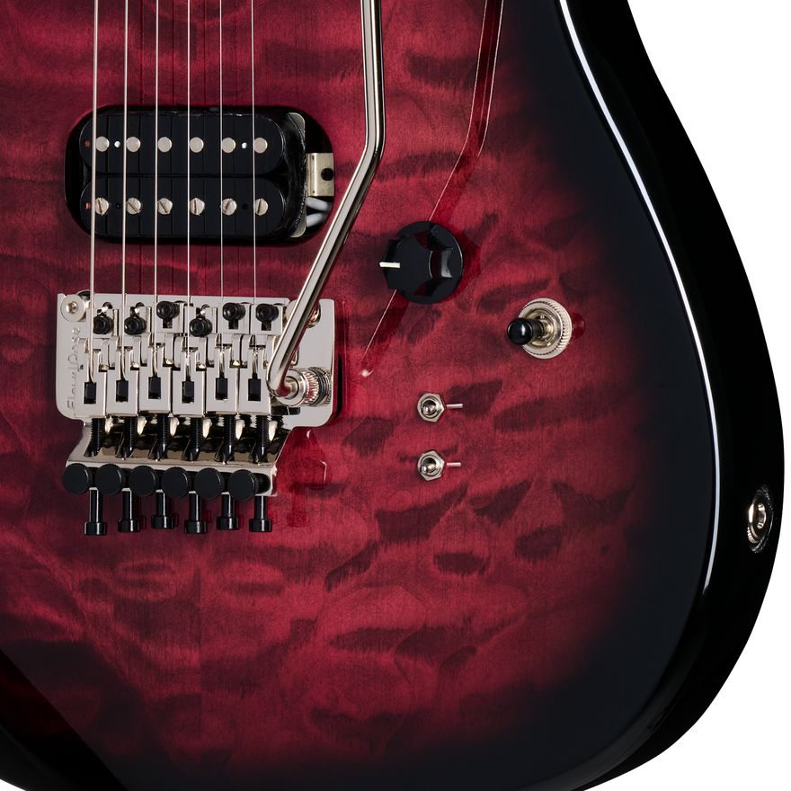 Kramer 84 HH Quilt, Magenta Burst Electric Guitar Kramer