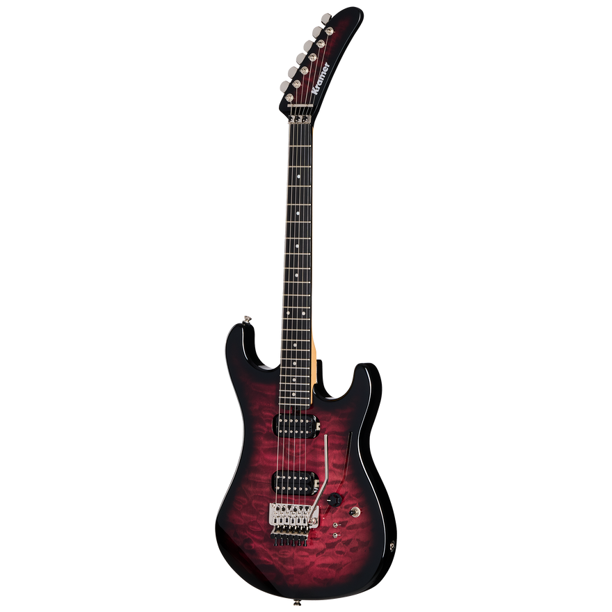 Kramer 84 HH Quilt, Magenta Burst Electric Guitar Kramer