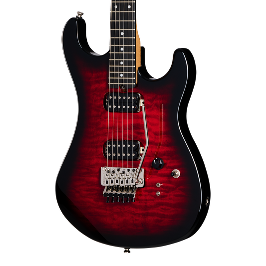 Kramer 84 HH Quilt, Red Burst Electric Guitar Kramer