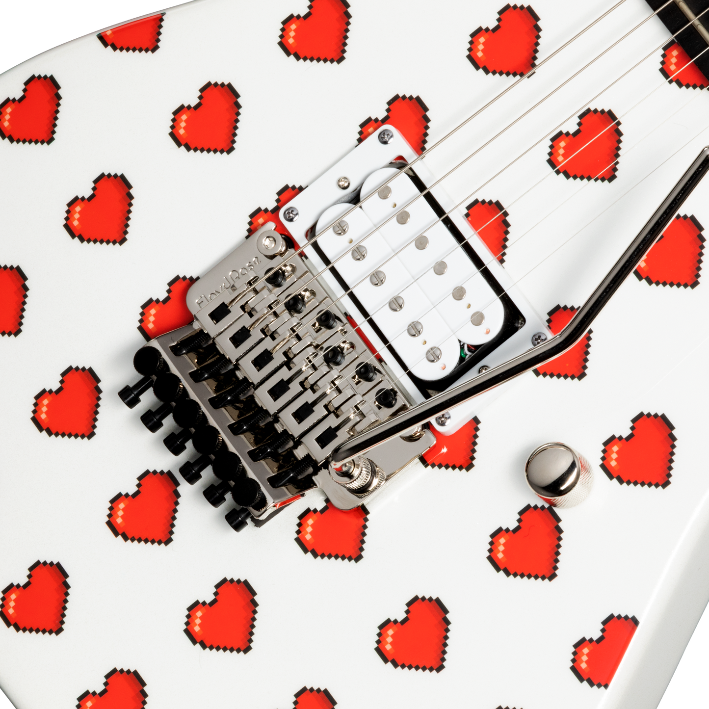Kramer NightSwan, Custom Graphics, Pixel Hearts, Exclusive Electric Guitar Kramer
