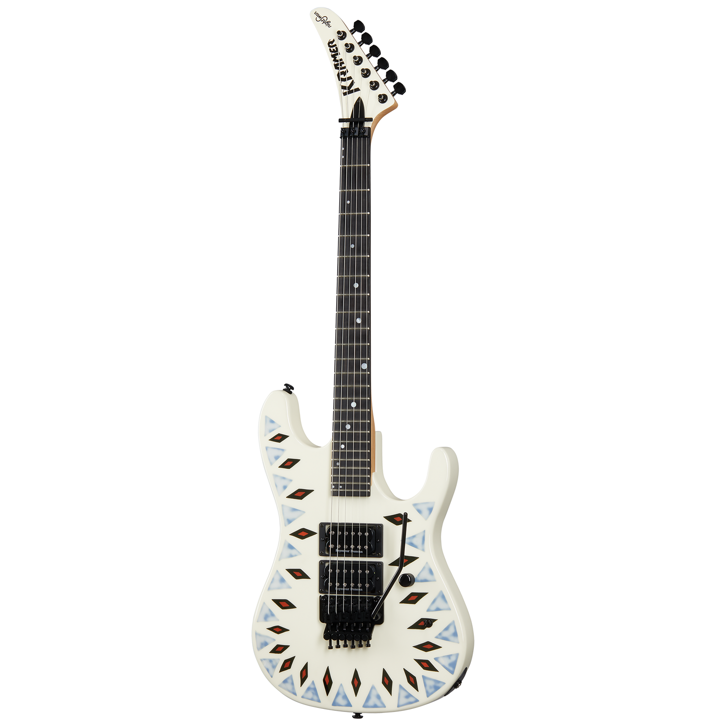 Kramer NightSwan, Custom Graphics, Vintage White with Aztec Graphic Electric Guitar Kramer
