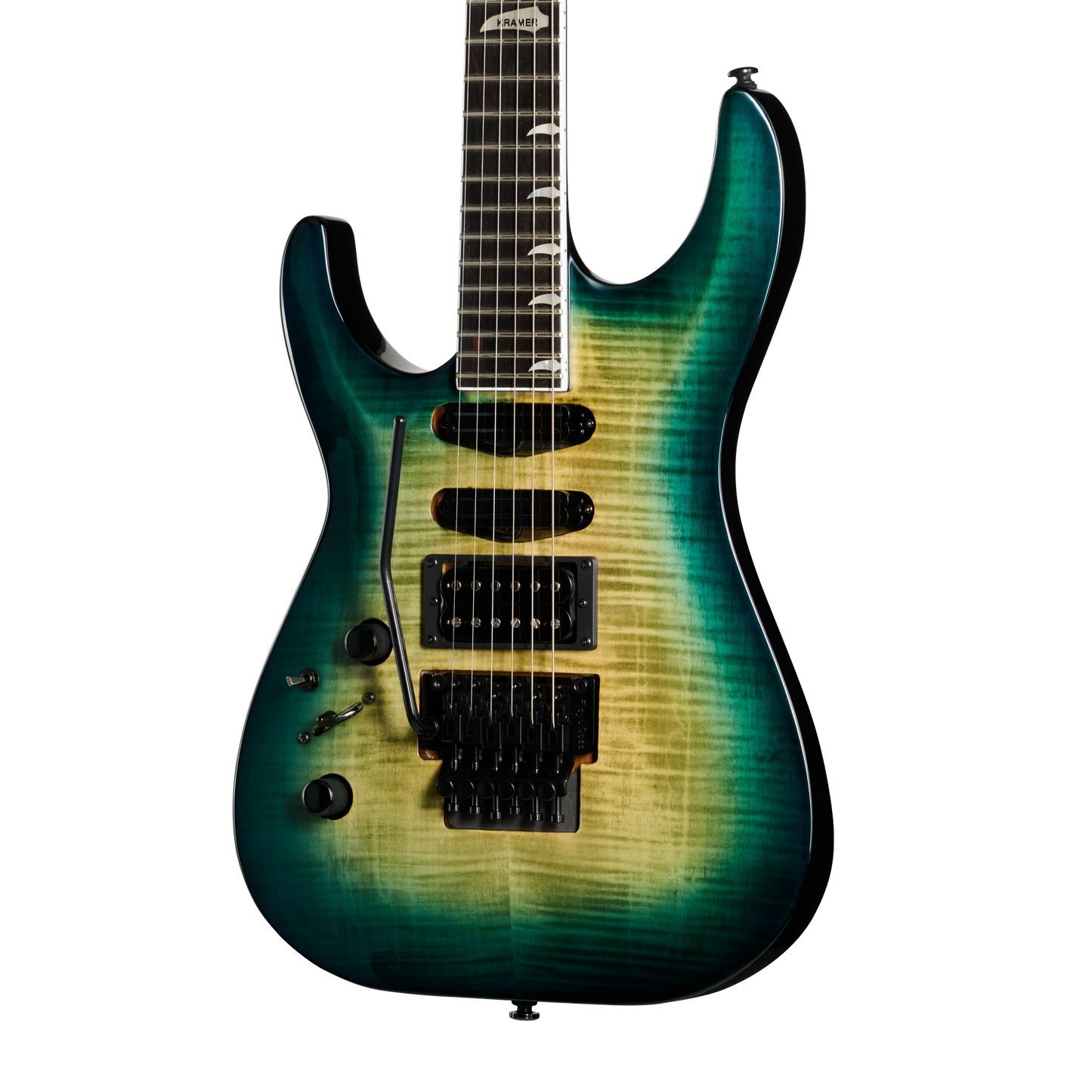 Kramer SM-1 Figured, Left-Handed, Caribbean Blue Perimeter Electric Guitar Kramer