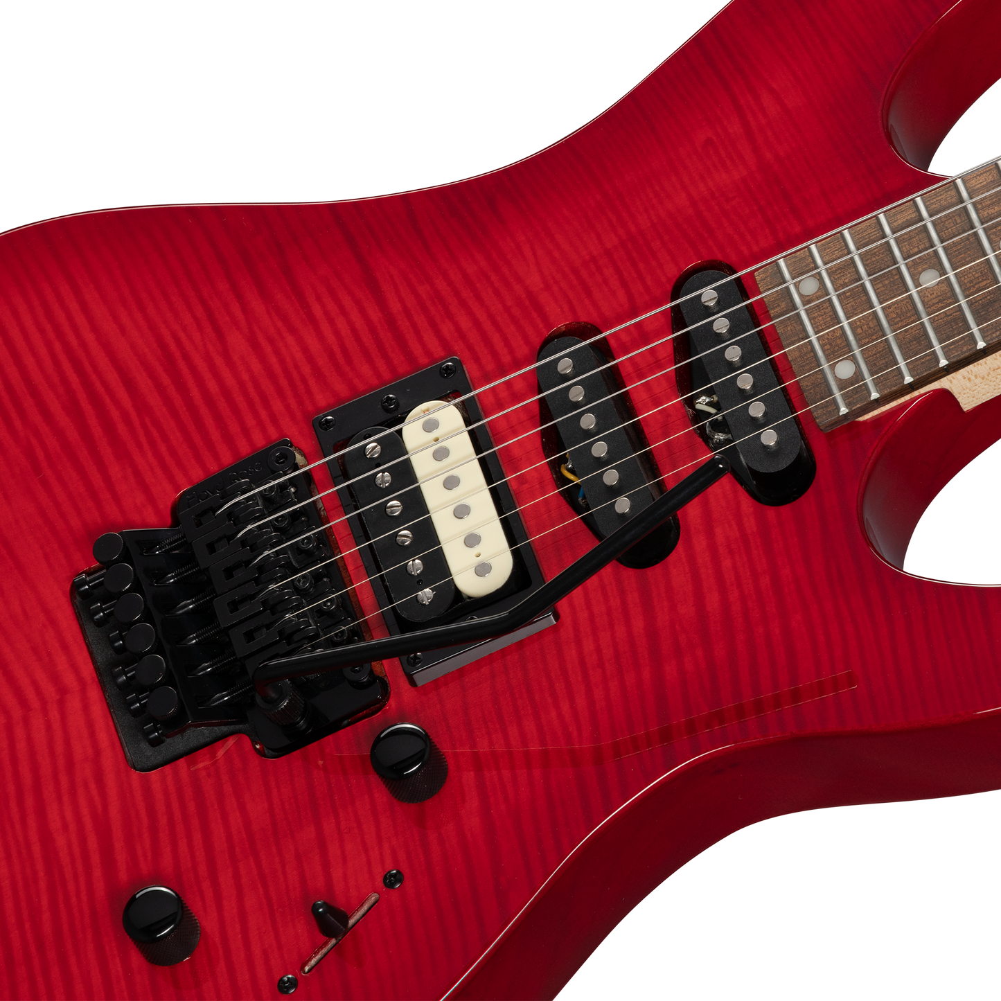 Kramer Striker Figured HSS, Floyd Rose, Transparent Red Electric Guitar Kramer