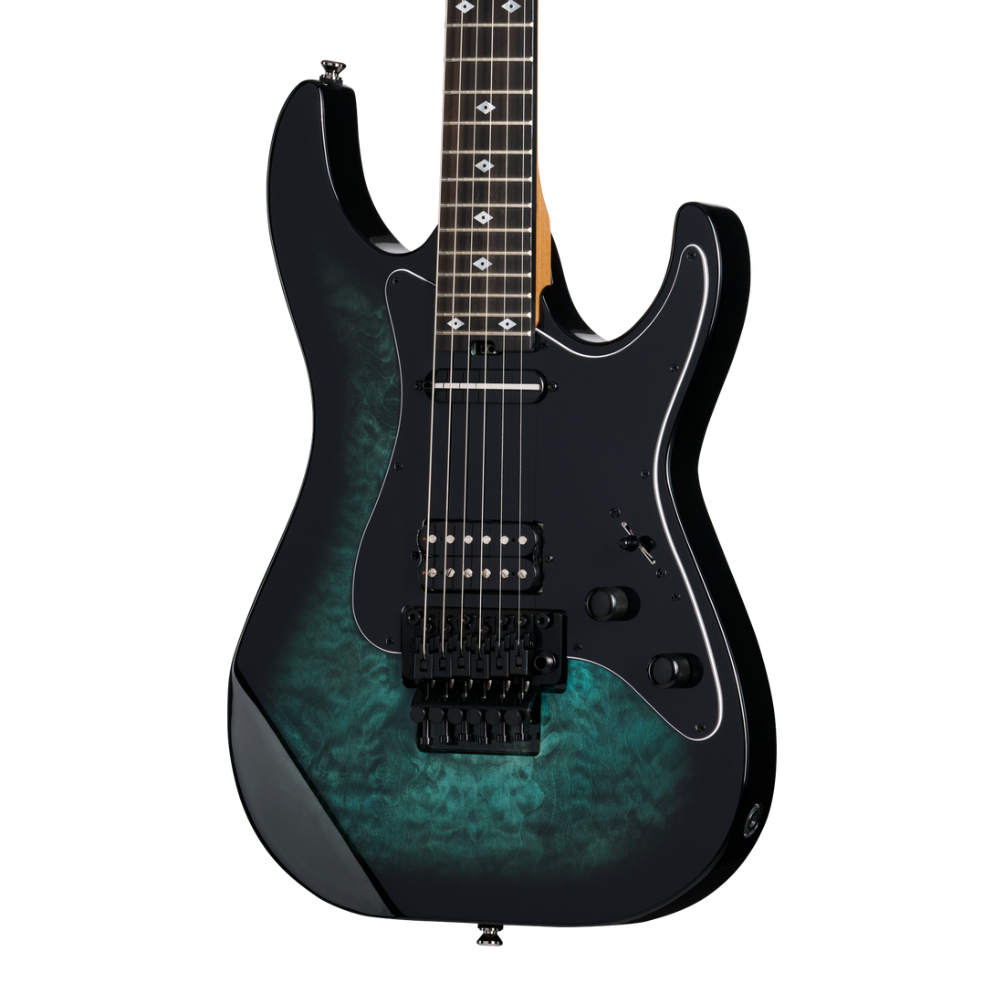 Kramer Volante Quilt HSFR, Aqua Burst Electric Guitar Kramer