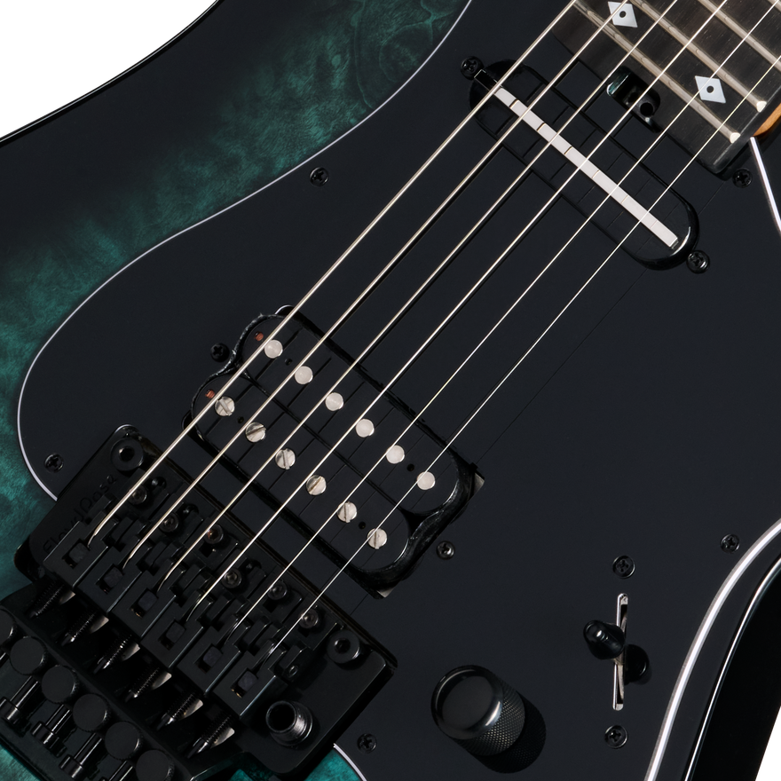 Kramer Volante Quilt HSFR, Aqua Burst Electric Guitar Kramer