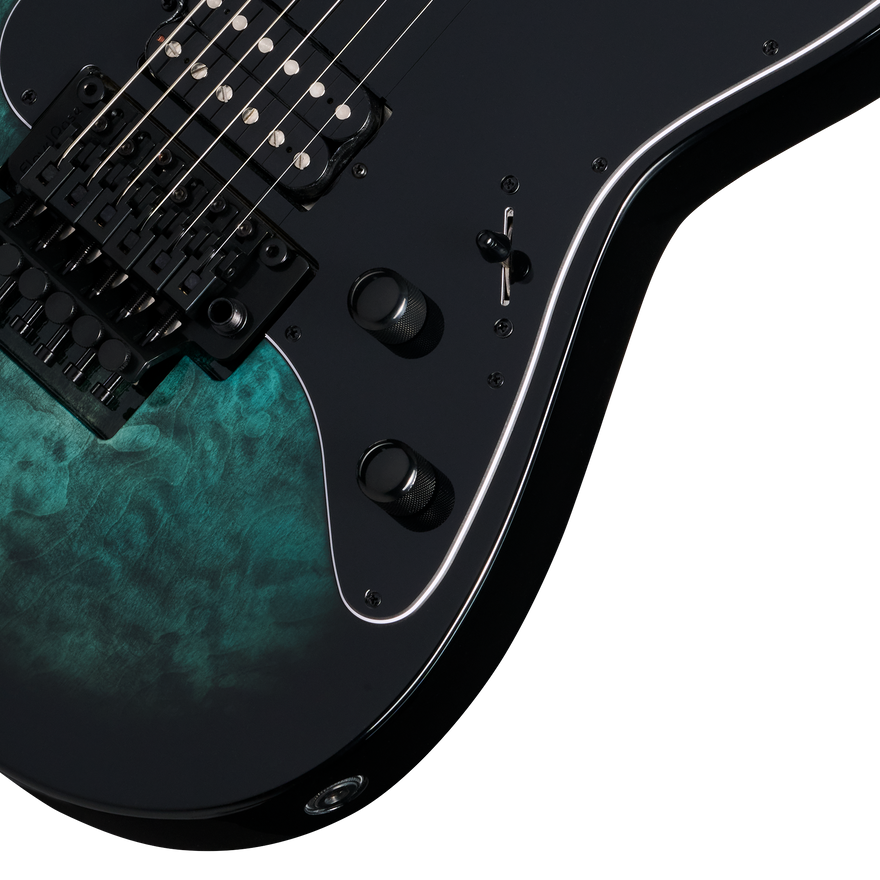 Kramer Volante Quilt HSFR, Aqua Burst Electric Guitar Kramer