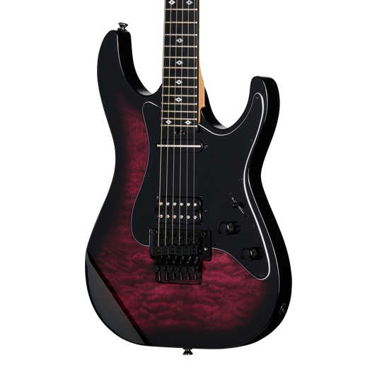 Kramer Volante Quilt HSFR, Magenta Burst Electric Guitar Kramer
