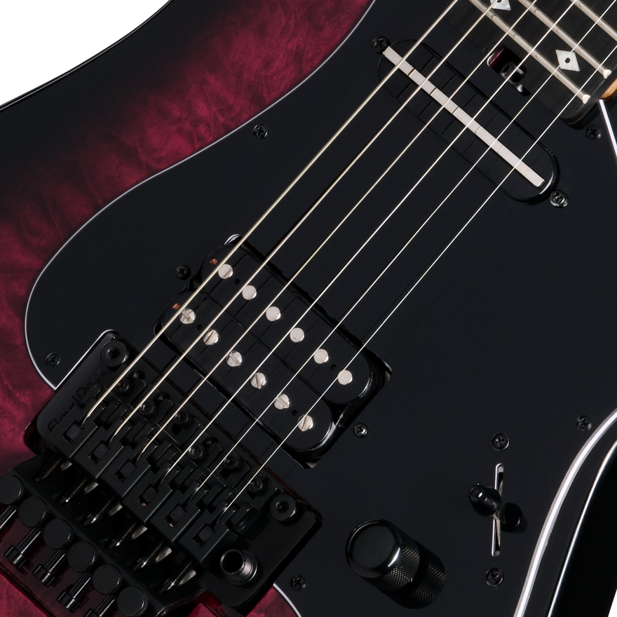 Kramer Volante Quilt HSFR, Magenta Burst Electric Guitar Kramer