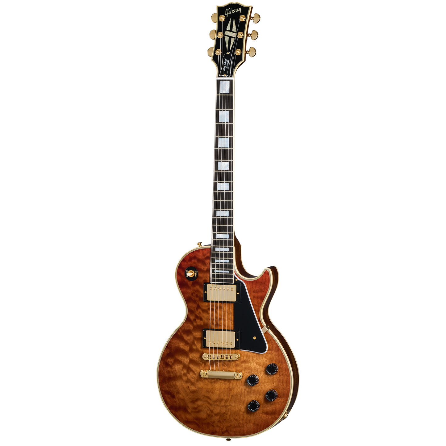 Gibson Custom Les Paul Custom 1-Piece AAA Quilt Maple Top, Faded Pecan Electric Guitar Gibson Custom