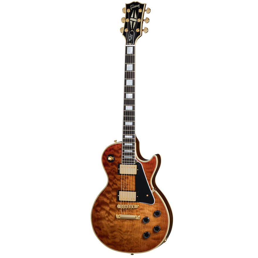 Gibson Custom Les Paul Custom 1-Piece AAA Quilt Maple Top, Faded Pecan Electric Guitar Gibson Custom