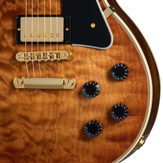 Gibson Custom Les Paul Custom 1-Piece AAA Quilt Maple Top, Faded Pecan Electric Guitar Gibson Custom