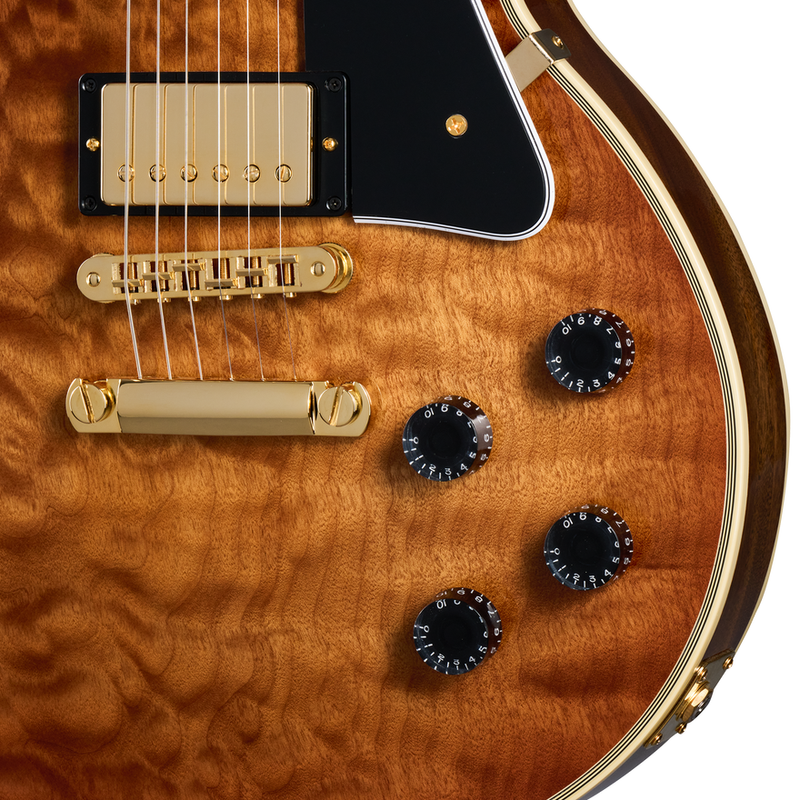 Gibson Custom Les Paul Custom 1-Piece AAA Quilt Maple Top, Faded Pecan Electric Guitar Gibson Custom