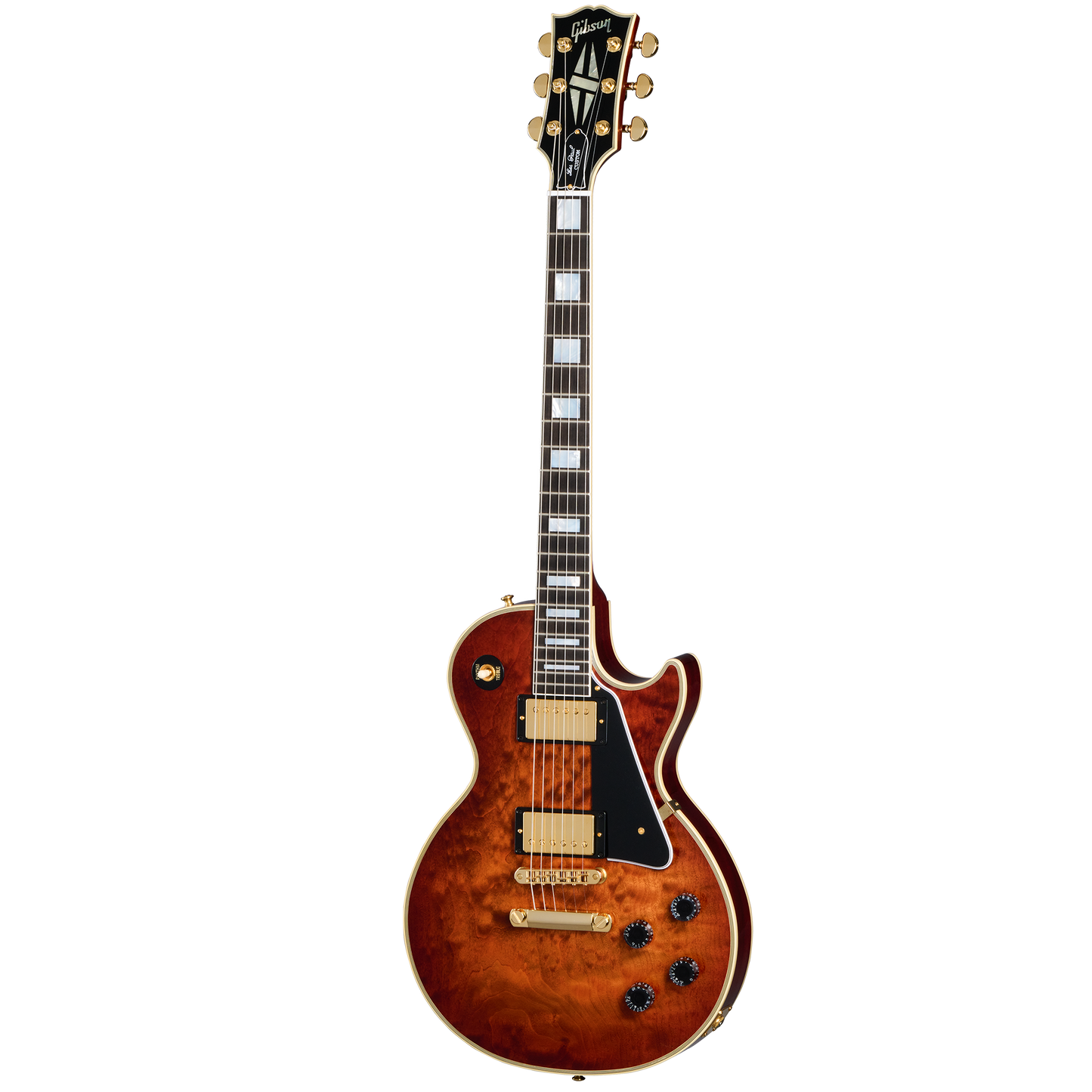 Gibson Custom Les Paul Custom 1-Piece 5A Quilt Maple Top, Orange Twilight Fade, Exclusive Electric Guitar Gibson Custom