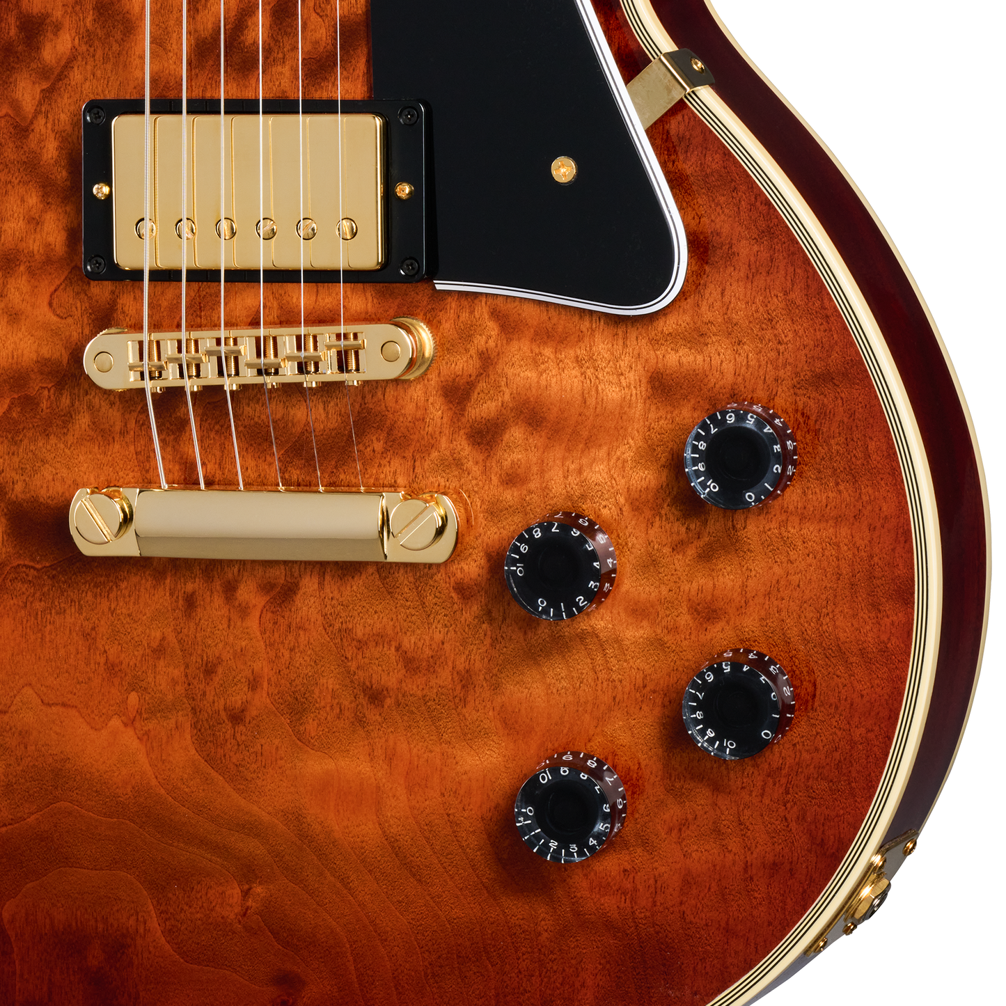 Gibson Custom Les Paul Custom 1-Piece 5A Quilt Maple Top, Orange Twilight Fade Electric Guitar Gibson Custom