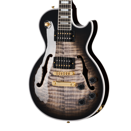 Gibson Custom Les Paul Custom 5A Quilt with F-Holes, Cobra Burst Electric Guitar Gibson Custom