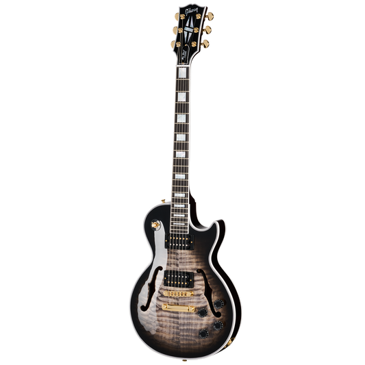 Gibson Custom Les Paul Custom 5A Quilt with F-Holes, Cobra Burst Electric Guitar Gibson Custom
