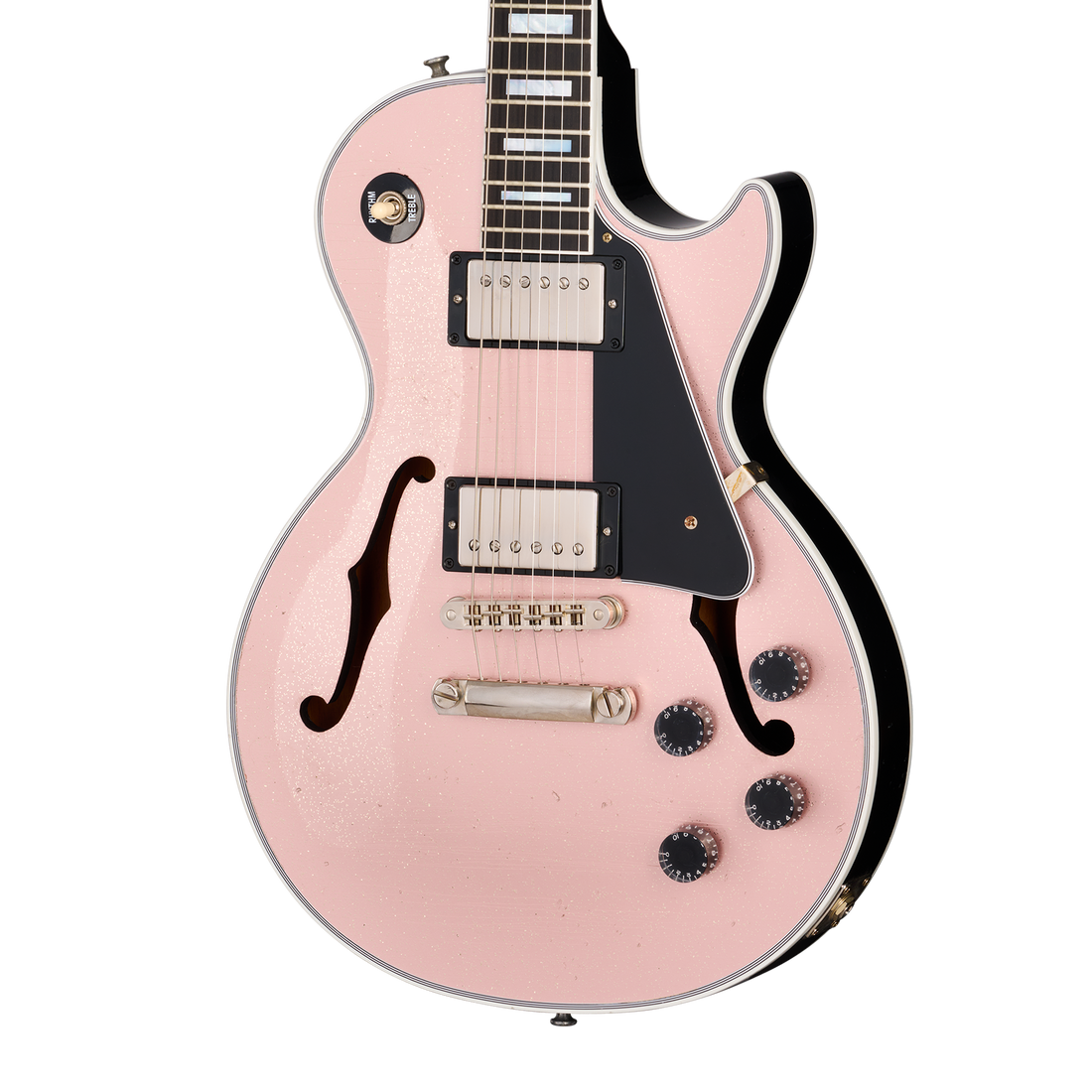Gibson Custom Les Paul Custom with F-Holes, Light Aged, Champagne Sparkle Electric Guitar Gibson Custom