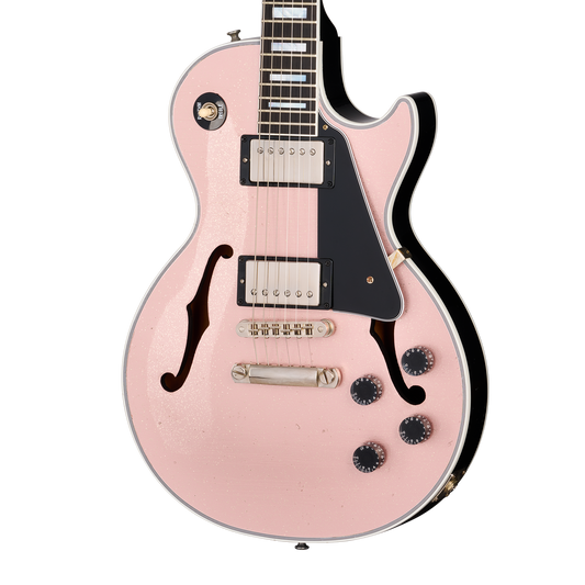 Gibson Custom Les Paul Custom with F-Holes, Light Aged, Champagne Sparkle Electric Guitar Gibson Custom