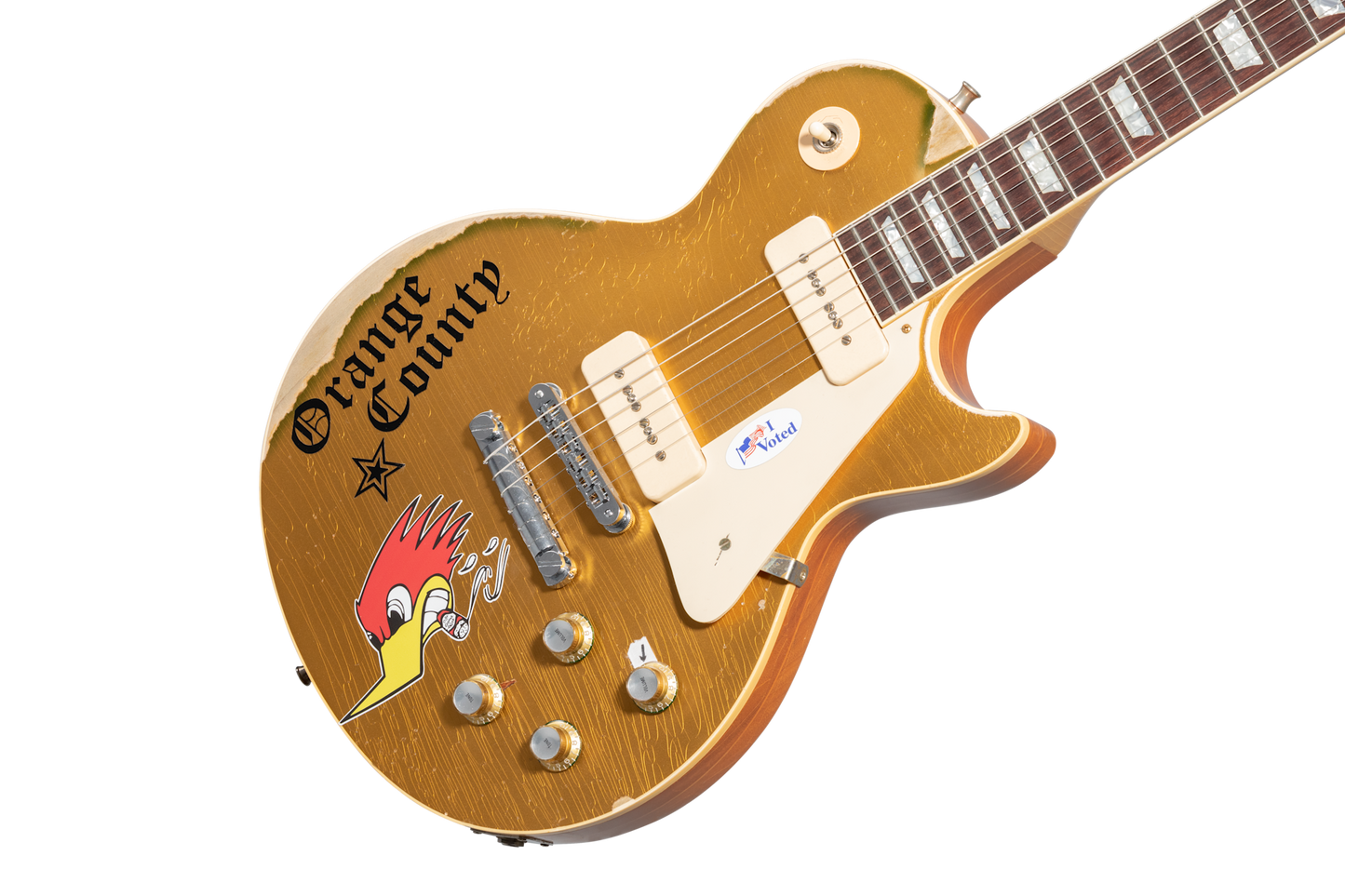 Gibson Custom Mike Ness 1976 Les Paul Deluxe (Aged), Gold Electric Guitar Gibson Custom