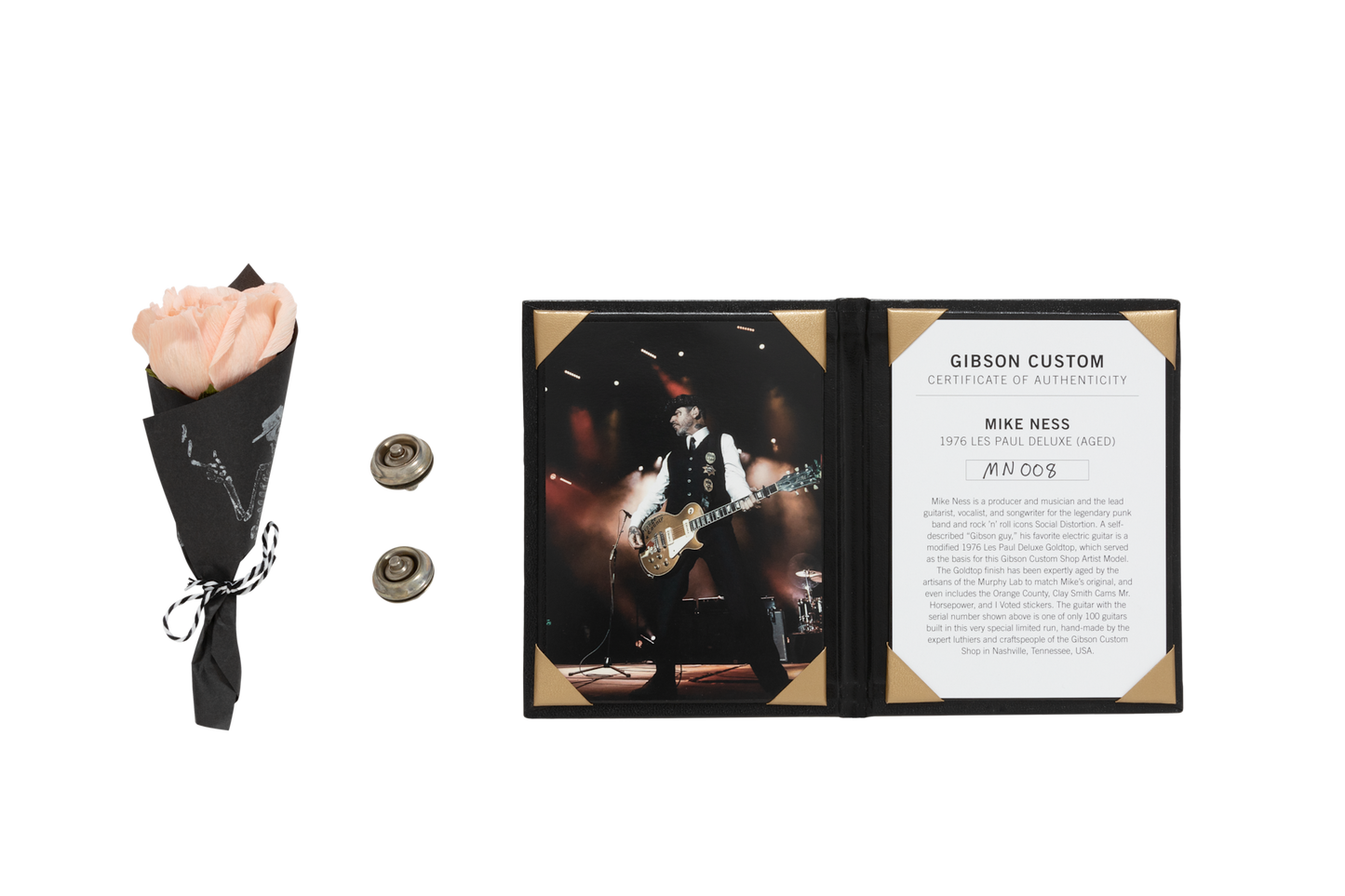 Gibson Custom Mike Ness 1976 Les Paul Deluxe (Aged), Gold Electric Guitar Gibson Custom