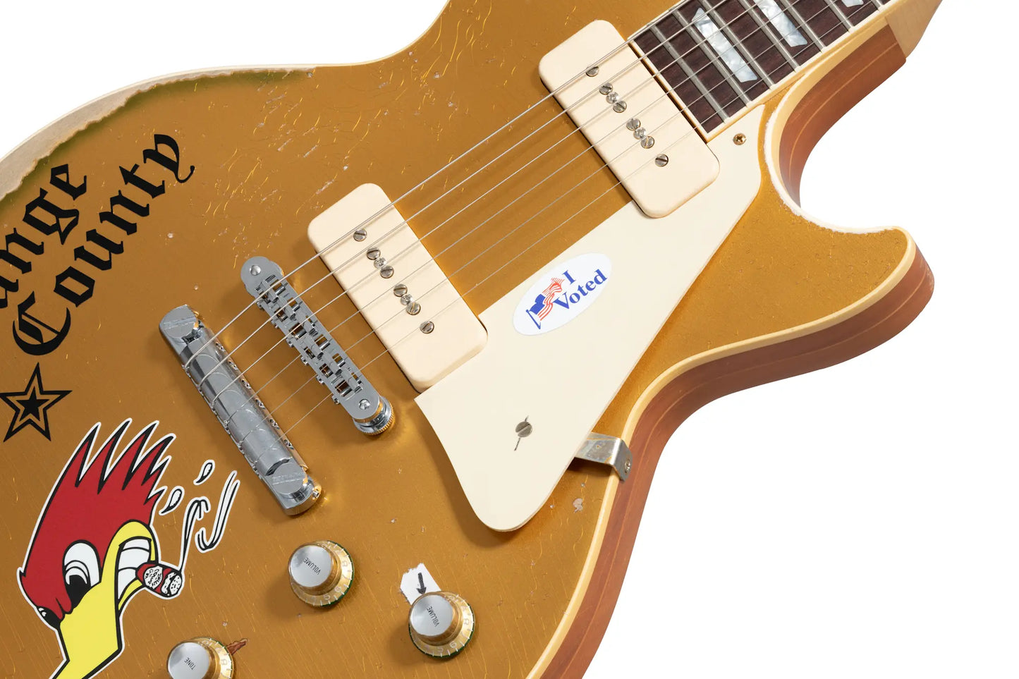 Gibson Custom Mike Ness 1976 Les Paul Deluxe (Aged), Gold Electric Guitar Gibson Custom