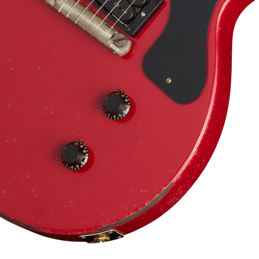 Gibson Custom 1957 Les Paul Junior Single Cut Reissue, Heavy Aged, Cardinal Red Electric Guitar Gibson Custom