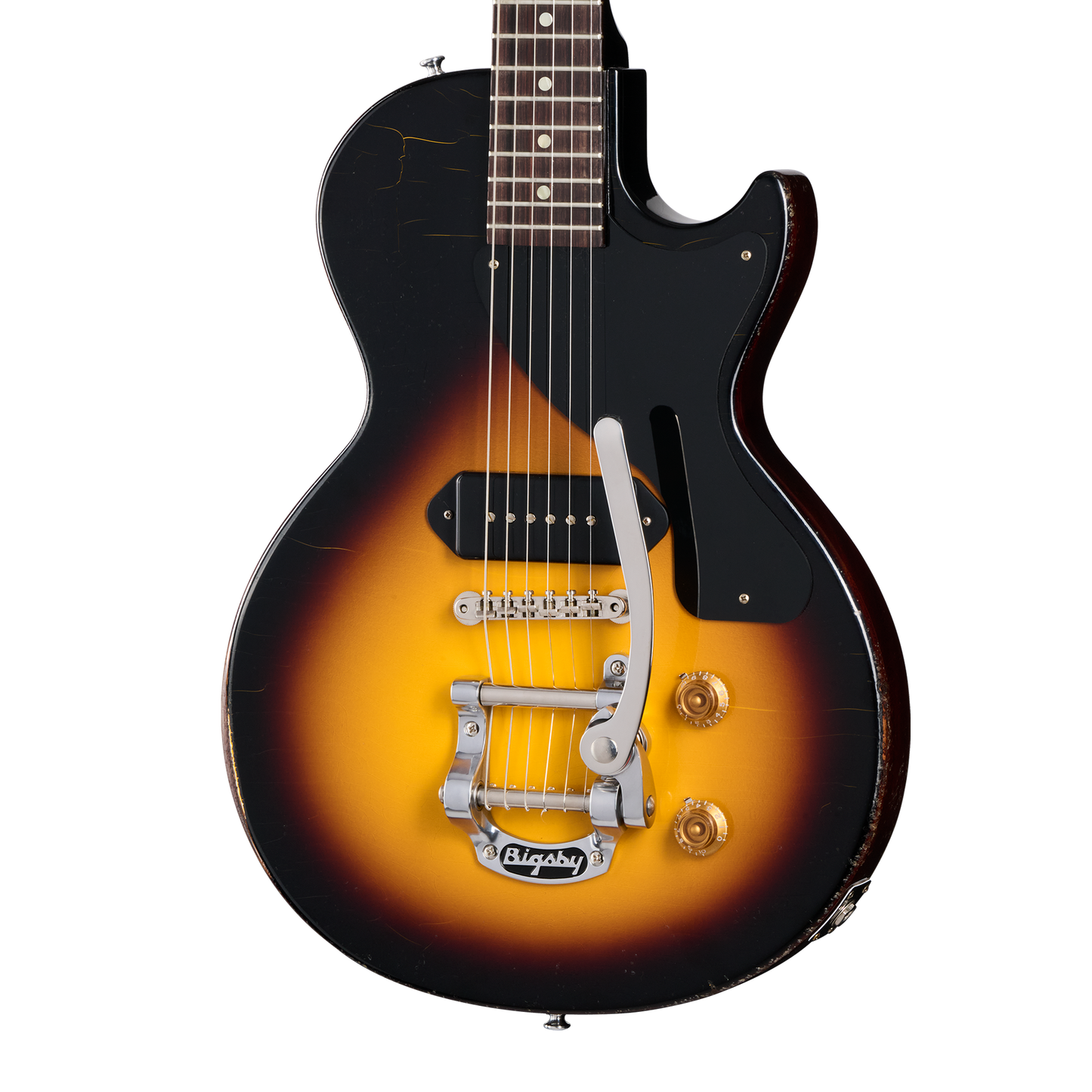 Gibson Custom 1957 Les Paul Junior Reissue with Bigsby, Light Aged, Vintage Sunburst Electric Guitar Gibson Custom