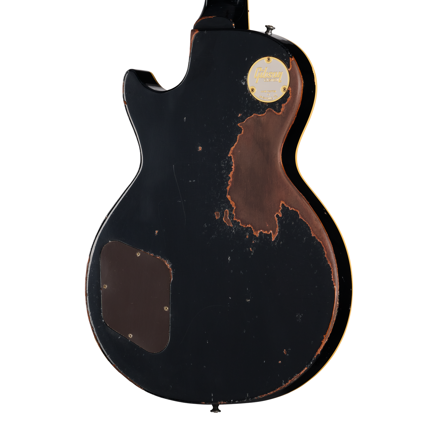 Gibson Custom 1957 Les Paul Standard Reissue, Ultra Heavy Aged, Ebony Over Goldtop Electric Guitar Gibson Custom
