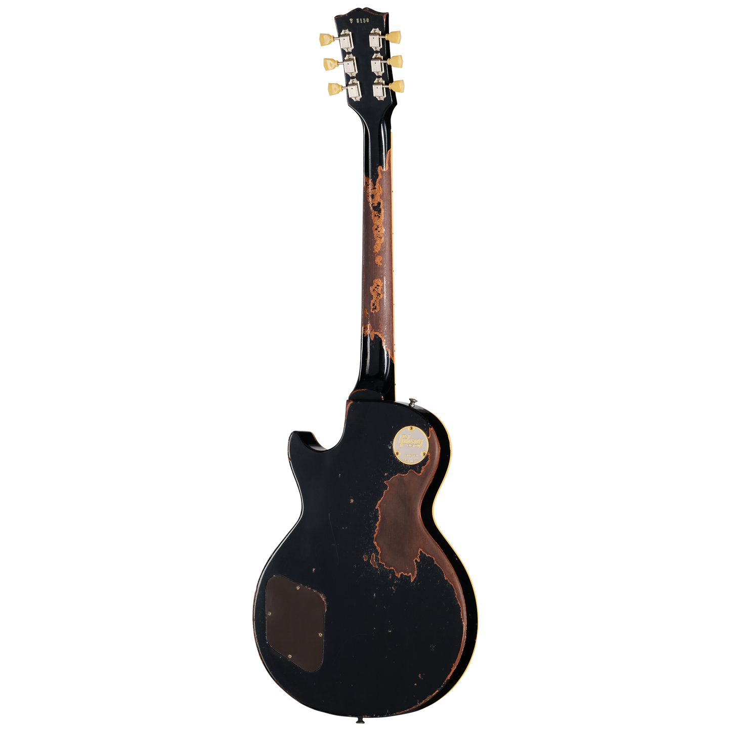 Gibson Custom 1957 Les Paul Standard Reissue, Ultra Heavy Aged, Ebony Over Goldtop Electric Guitar Gibson Custom