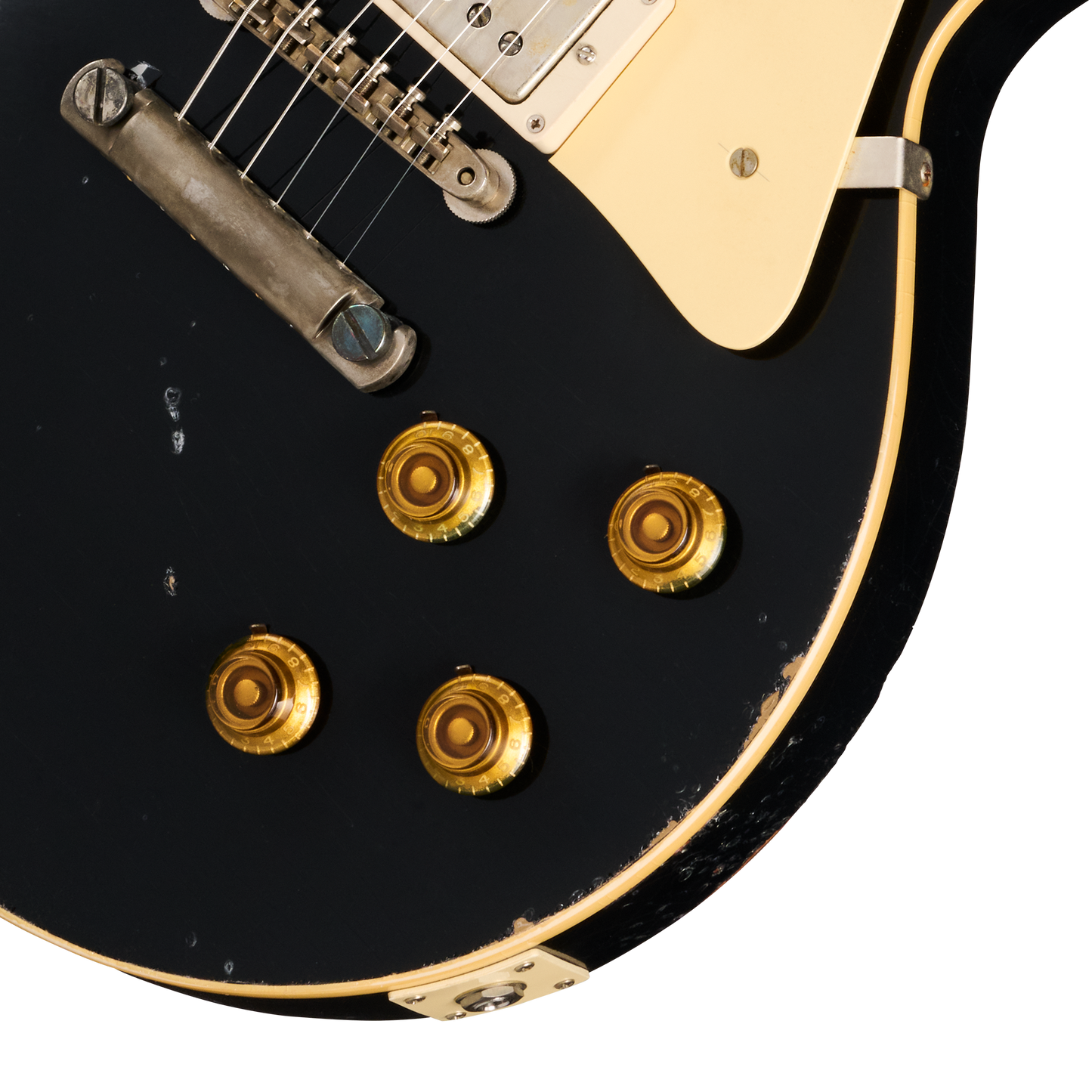 Gibson Custom 1957 Les Paul Standard Reissue, Ultra Heavy Aged, Ebony Over Goldtop Electric Guitar Gibson Custom