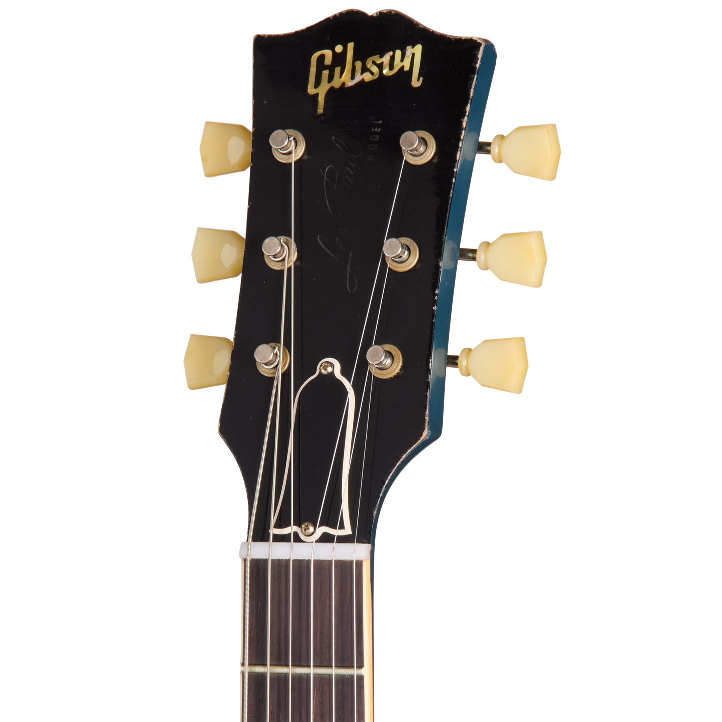 Gibson Custom 1957 Les Paul Standard Reissue, Ultra Heavy Aged, Pelham Blue Over Goldtop Electric Guitar Gibson Custom