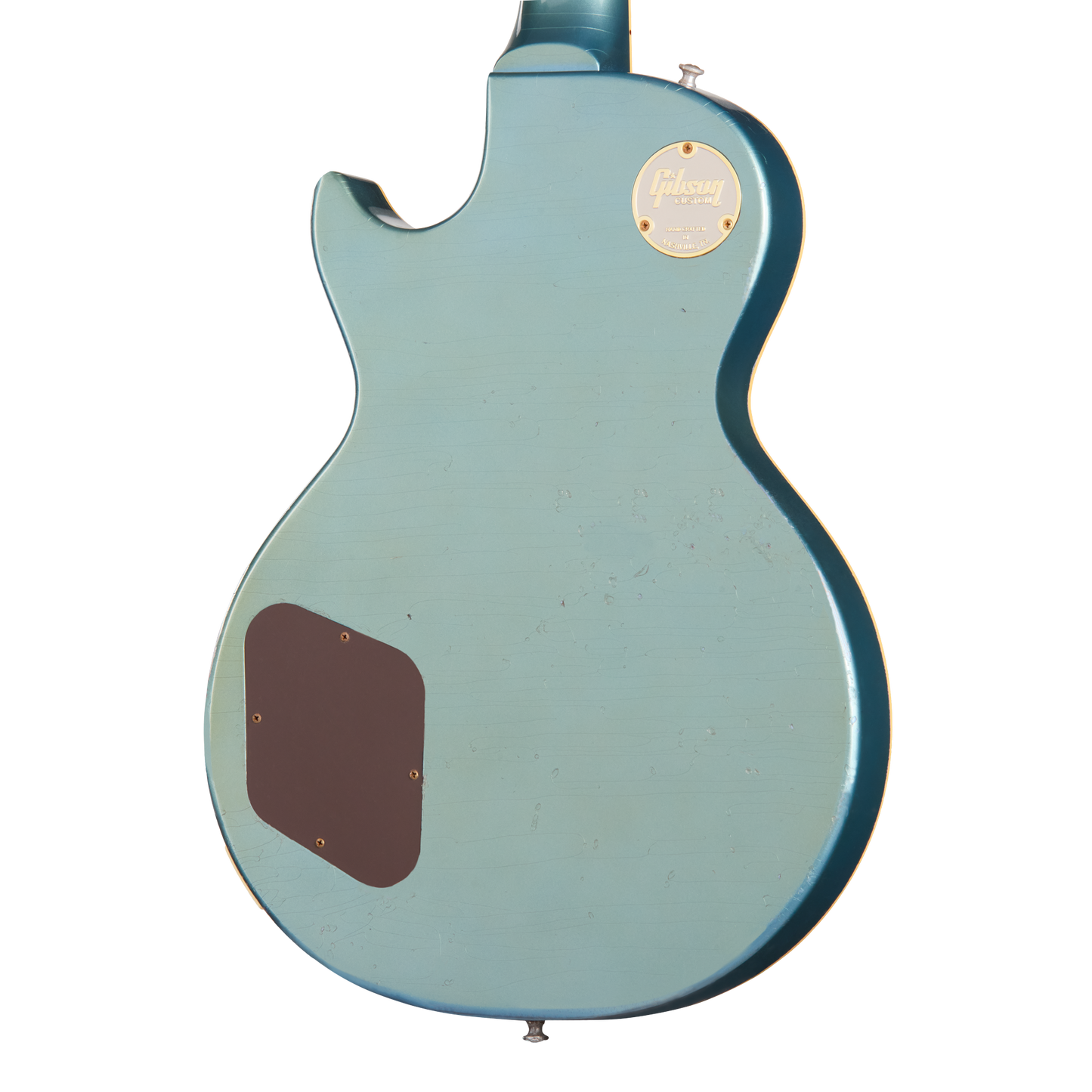 Gibson Custom 1957 Les Paul Standard Reissue, Ultra Heavy Aged, Pelham Blue Over Goldtop Electric Guitar Gibson Custom