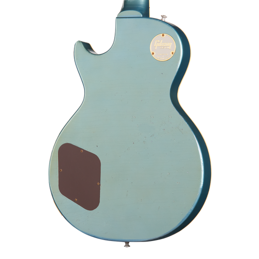 Gibson Custom 1957 Les Paul Standard Reissue, Ultra Heavy Aged, Pelham Blue Over Goldtop Electric Guitar Gibson Custom