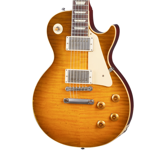 Gibson Custom 1959 Les Paul Standard Reissue, Heavy Aged, Golden Poppy Burst Electric Guitar Gibson Custom