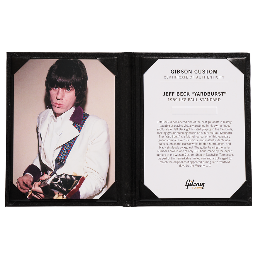 Gibson Custom Jeff Beck “YardBurst” 1959 Les Paul Standard, Dark Cherry Sunburst Electric Guitar Gibson Custom