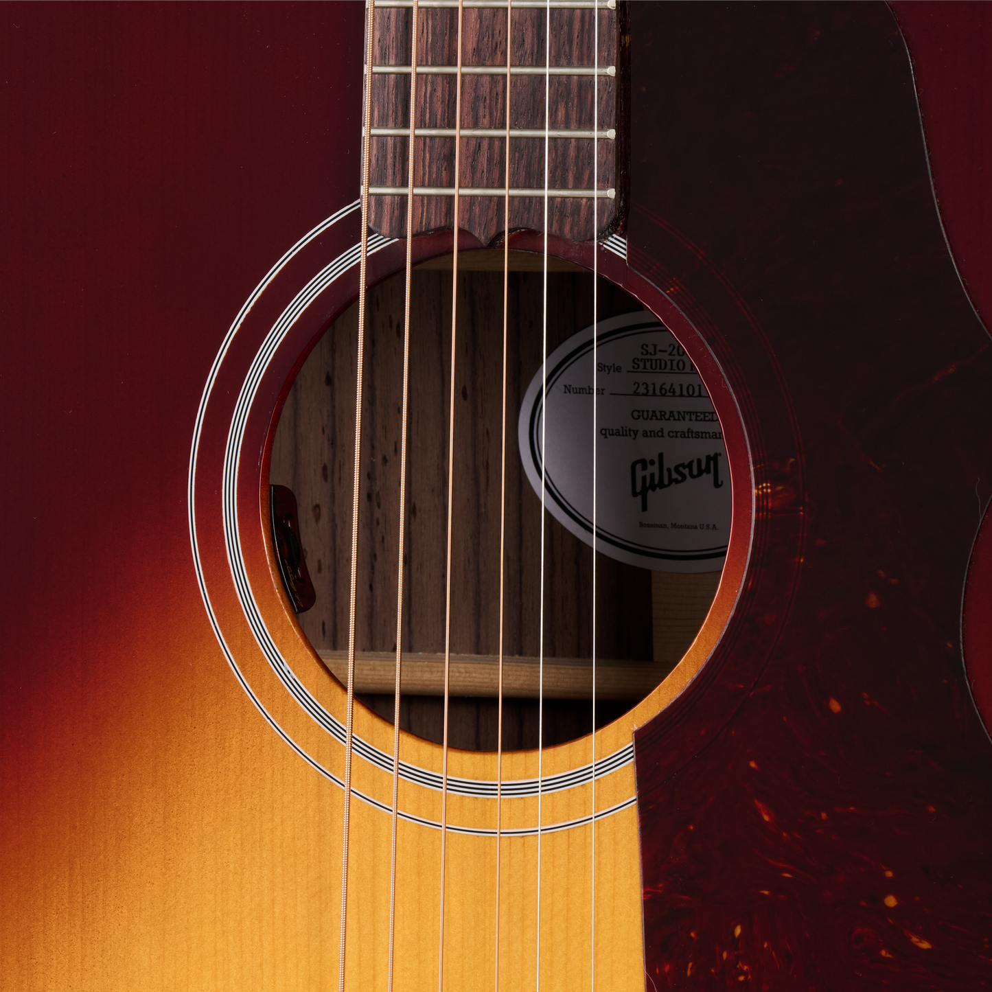 Gibson SJ-200 Studio Rosewood, Rosewood Burst Acoustic Guitar Gibson