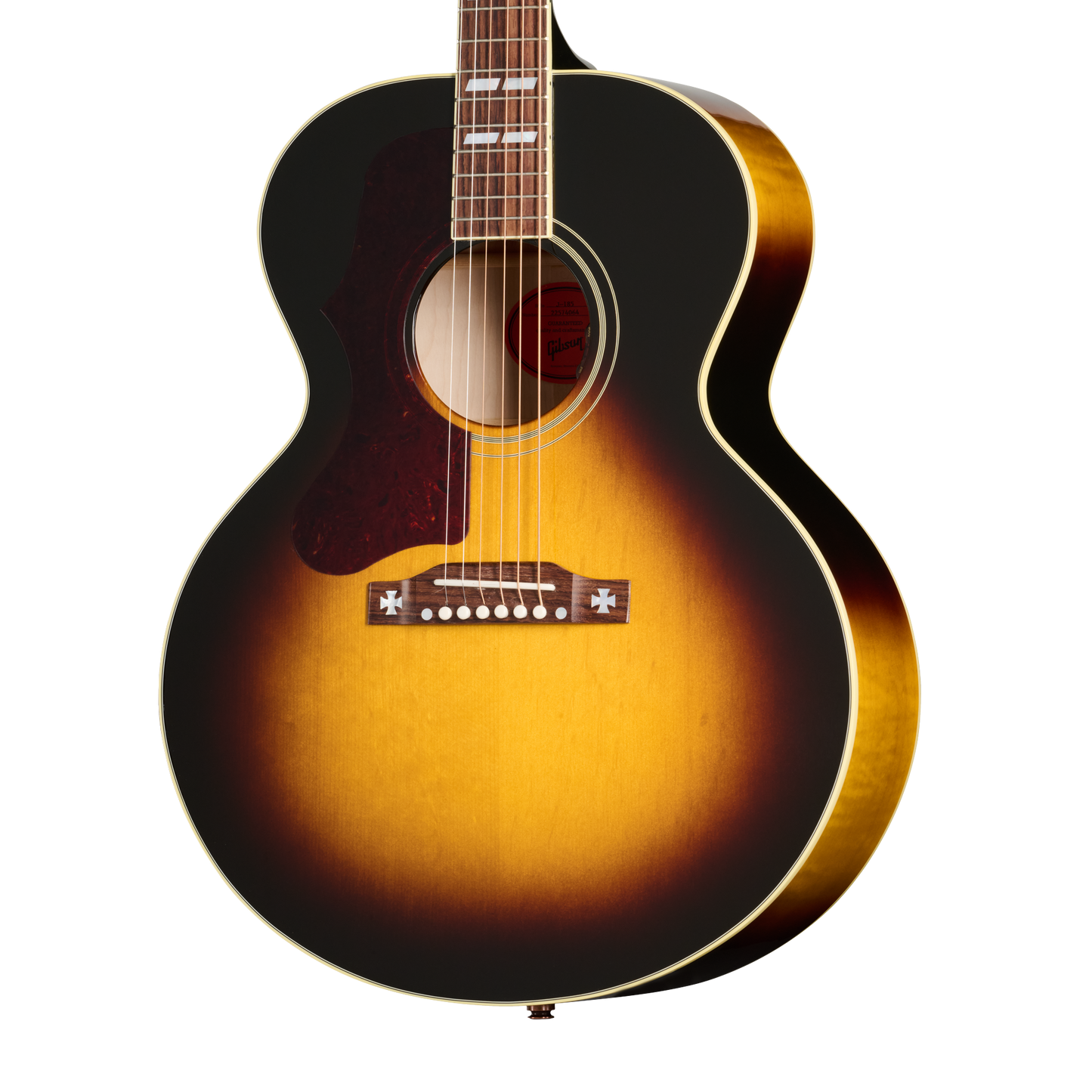 Gibson J-185 Original, Left-Handed, Vintage Sunburst Acoustic Guitar Gibson